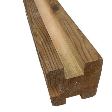 Houten T-paal 9x9cm verschillende lengtes en kleuren