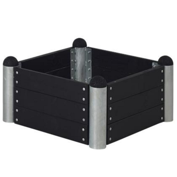 Jardinière bois carrée 80x80x36cm autoclave noir 