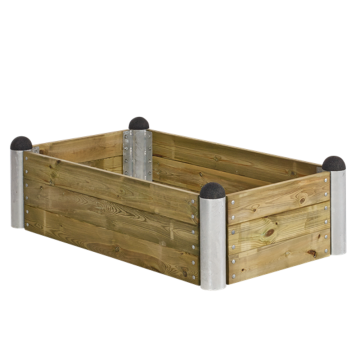 Plantenbak rechthoek model 8 - geimpregneerd hout naturel 140x80x36cm