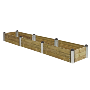 Plantenbak rechthoek model 19 - Geimpregneerd hout naturel 400x80x36cm