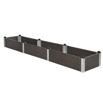 Planter rectangular model 19 - WPC Anthracite - 394x78x36cm