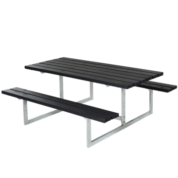 Picknicktisch BASIC-177x160x73 Stahl und Holz – Schwarz