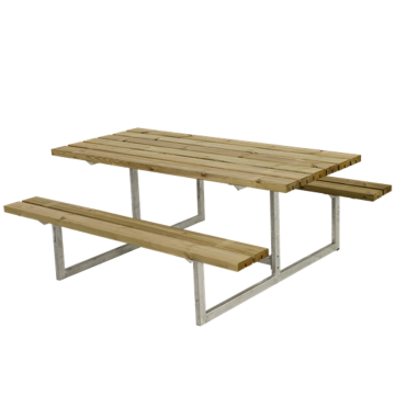 Picknicktisch BASIC-177x160x73 Stahl und Holz – Natur