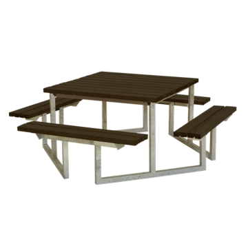 Square picnic table TWIST - pressure treated wood black 