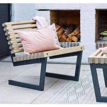 Banc de jardin avec dossier Siesta - bois tendre - 80x49x75cm