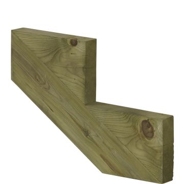 Deck stair stringer 2 steps pressure treated wood 