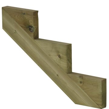 Cosciale-supporto scale 3 gradini in legno autoclave