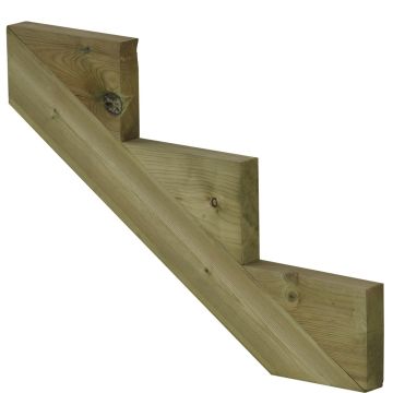 Treppenwange 3 Stufen aus KDI Holz für Gartentreppen-Höhe 51cm