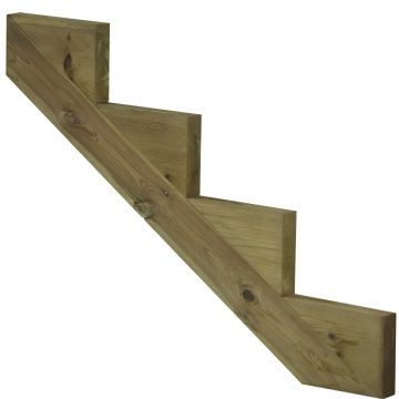 Treppenwange 4 Stufen aus KDI Holz für Gartentreppen