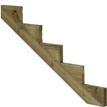 Limon 5 marches - bois autoclave (classe 4) pour escalier de jardin