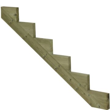 Treppenwange 6 Stufen aus KDI Holz für Gartentreppen-Höhe 102cm