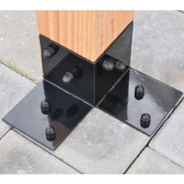 Floor bracket for pergola 85x85mm for timber 9 to 12cm - 2 pieces
