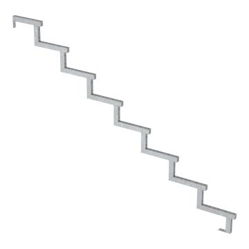 Steel deck stair stringer 8 steps - h136cm - with option to install countersteps