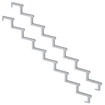 Pack 2 pièces - Limon acier galvanisé 8 marches - H 136cm - Option contremarches