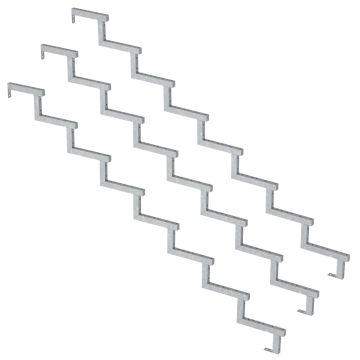 Pack 3 pièces - Limon acier galvanisé 8 marches - H 136cm - Option contremarches