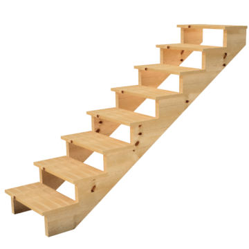Deck stairs wood H139cm 8 steps D29cm W60cm