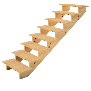 Deck stairs wood H139cm 8 steps D29cm W80cm