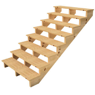 Deck stairs wood H139cm 8 steps D29cm W120cm