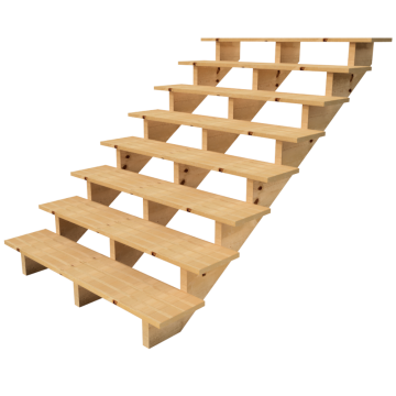 Deck stairs wood H139cm 8 steps D29cm W140cm