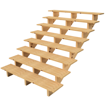 Deck stairs wood H139cm 8 steps D29cm W160cm