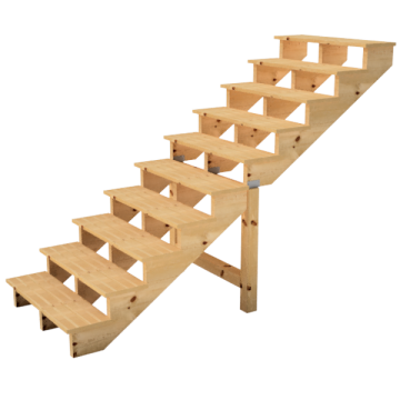 Deck stairs wood H173cm 10 steps D250cm W100cm