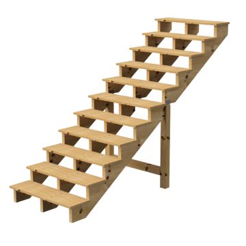 Deck stairs wood H190cm 11 steps D29cm W120cm