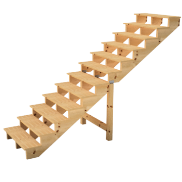 Deck stairs wood H207cm 12 steps D300cm W100cm