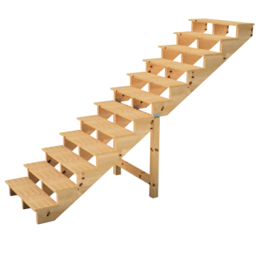 Außentreppe Holz Höhe 207cm 12 Stufen, Breite 100cm, OHNE Setzstufen