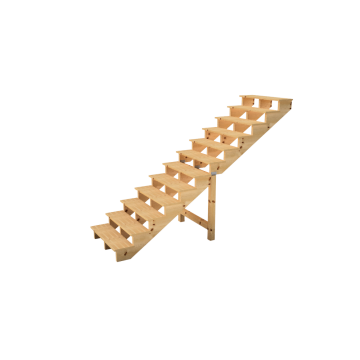 Außentreppe Holz Höhe 207cm 12 Stufen, Breite 140cm, OHNE Setzstufen