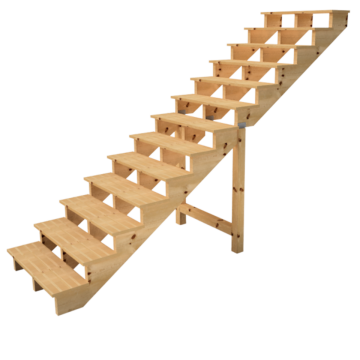 Deck stairs wood H224cm 13 steps D29cm W160cm