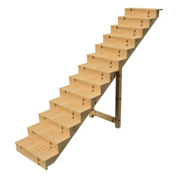 Holztreppe Höhe 224cm 13 Stufen, Breite 80cm, MIT Setzstufen
