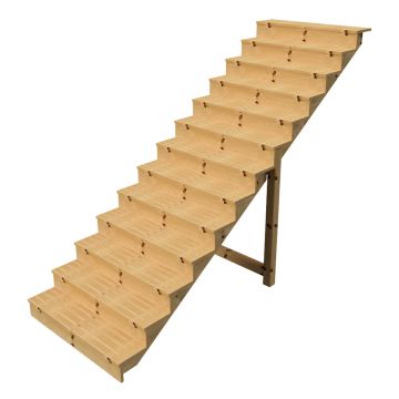 Holztreppe Höhe 224cm 13 Stufen, Breite 100cm, MIT Setzstufen