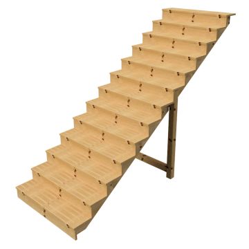 Holztreppe Höhe 224cm 13 Stufen, Breite 120cm, MIT Setzstufen