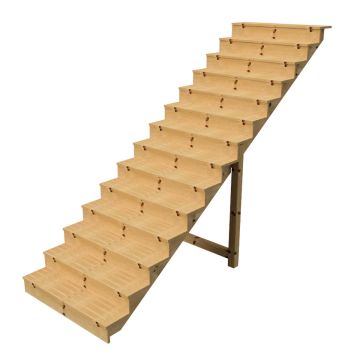 Außentreppe Holz Höhe 241cm 14 Stufen, Breite 120cm, MIT Setzstufen