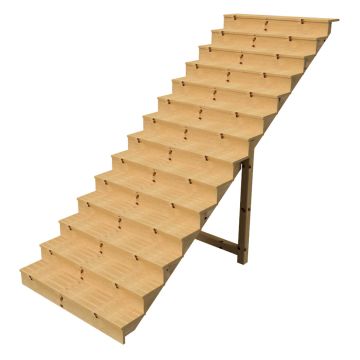 Außentreppe Holz Höhe 241cm 14 Stufen, Breite 140cm, MIT Setzstufen