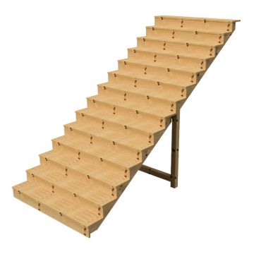 Außentreppe Holz Höhe 241cm 14 Stufen, Breite 160cm, MIT Setzstufen