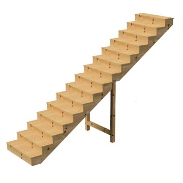 Scala esterna BERLIN, 15 gradini, Altezza 258cm, L 140cm, con alzate