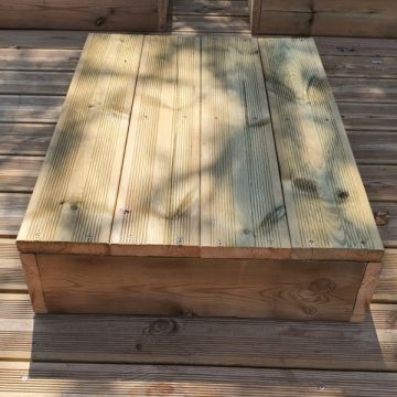 Blockstufen Holz modulierbar-4 Bretten B60cm H17cm