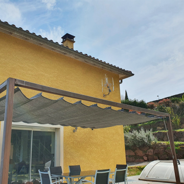 Lean to pergola B - hardwood with retractable canopy