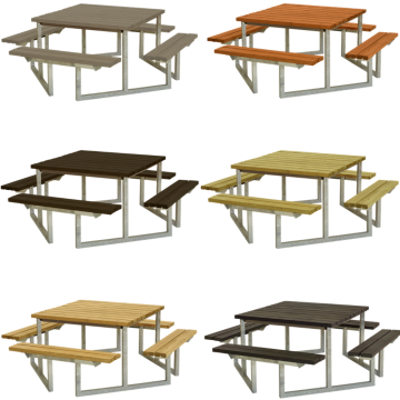 Vierkante picknicktafel TWIST - 8 personen