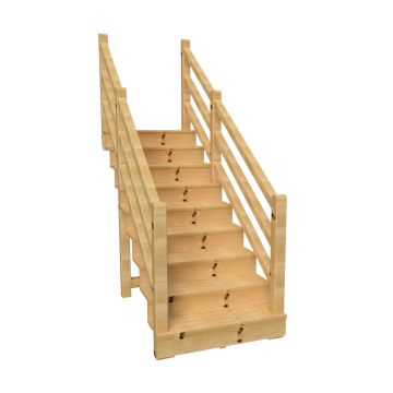 Terrassentreppe VENEZIA mit Treppengeländer, 9 Stufen, H156cm versch. Breiten