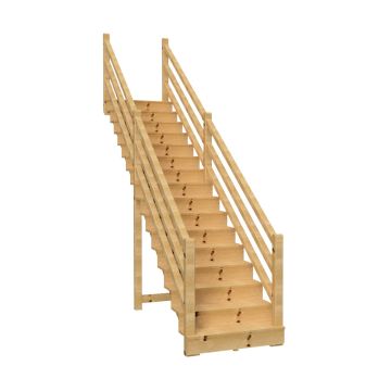 Außentreppe VENEZIA mit Treppengeländer, 16 Stufen, H275cm versch. Breiten