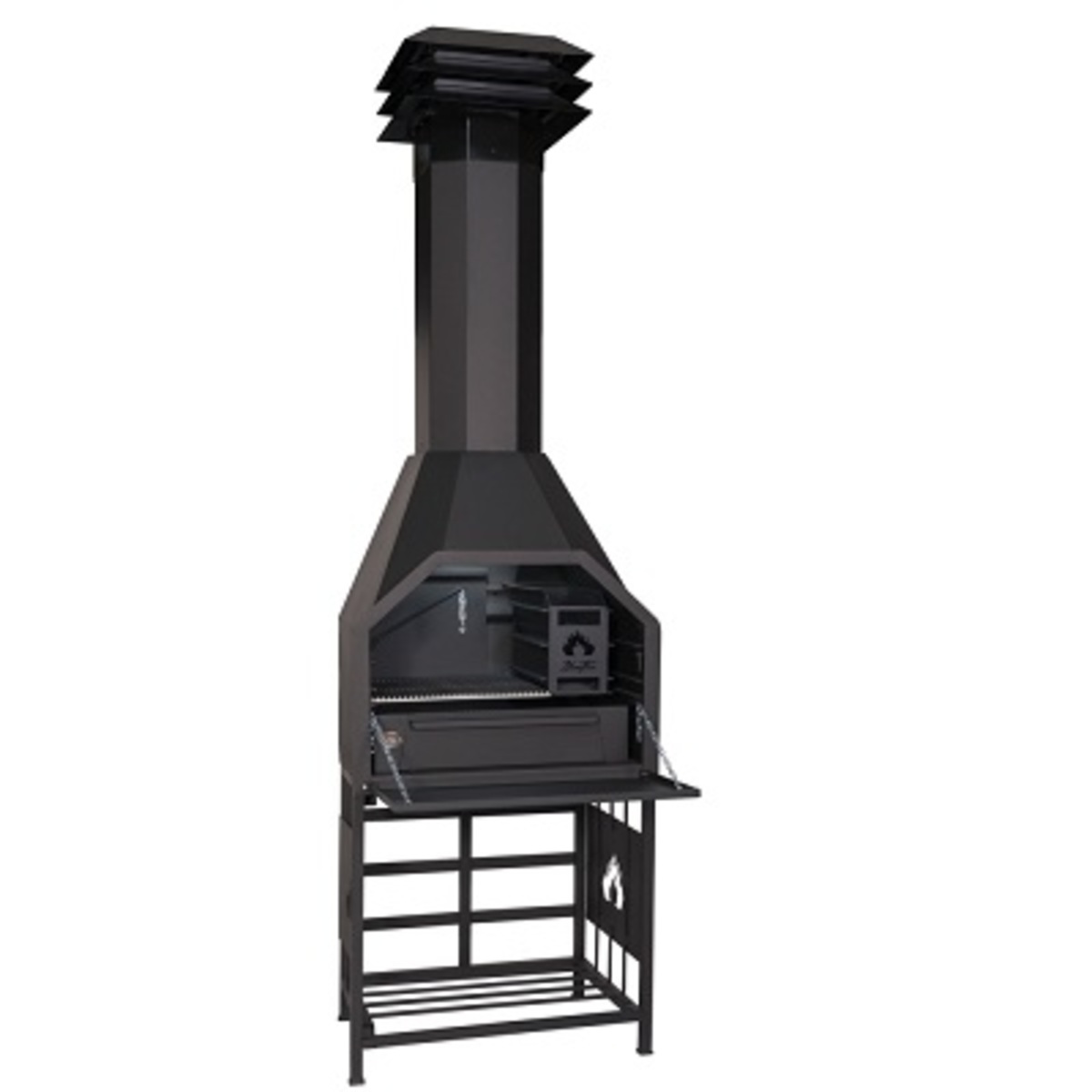 Braai FS800 con soporte para leña