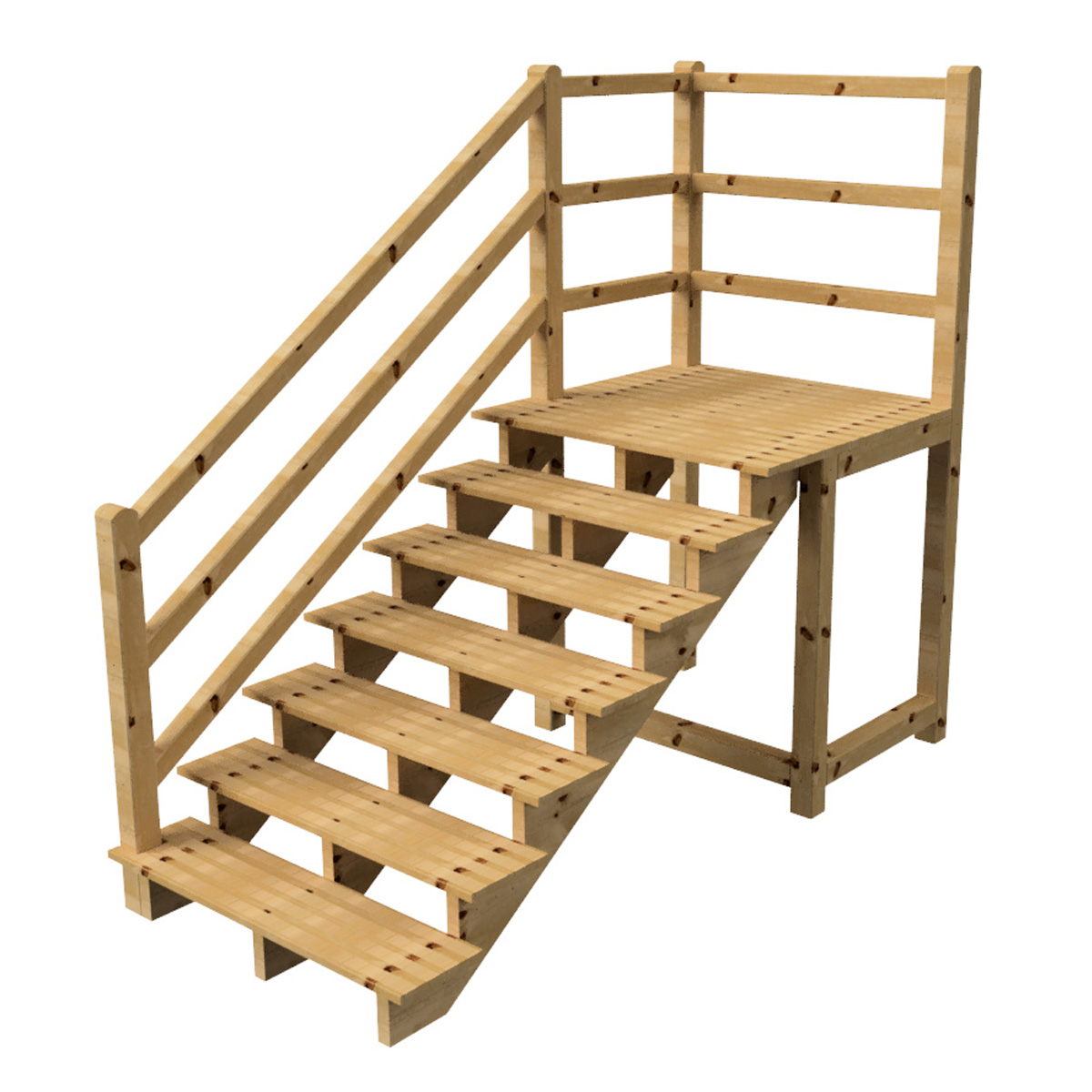 Milano outdoor stair with handrail and landing