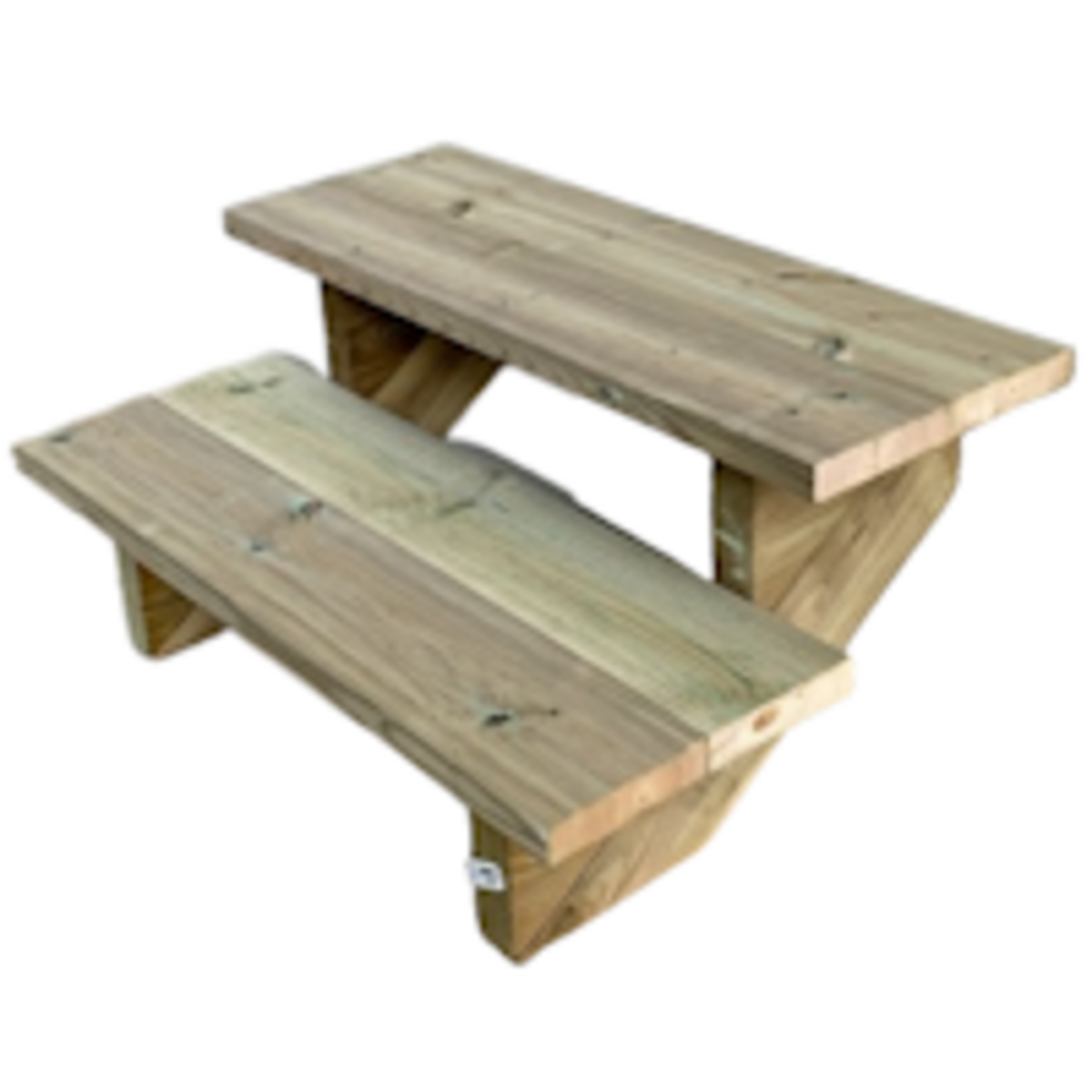 Deck stairs wood 2 steps type C - height 37cm