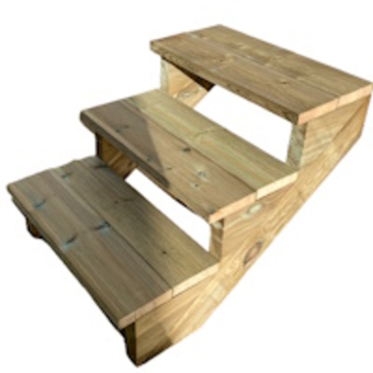 Deck stairs wood 3 steps type C - height 54cm