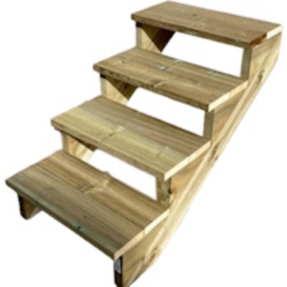 Buitentrap hout C - 4 treden 71cm hoog.