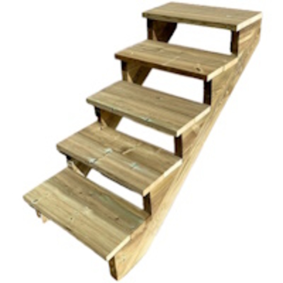 Escalera exterior madera 5 peldaños tipo C - altura 88cm