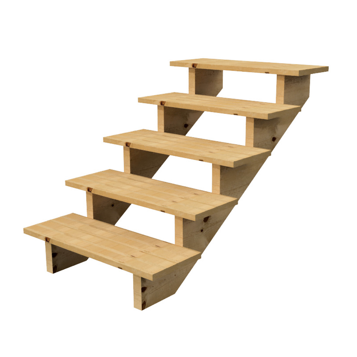 Escalera exterior patio 5 peldaños tipo C – altura 88cm Escalera de madera 5 peldaños tipo C – altura 88cm