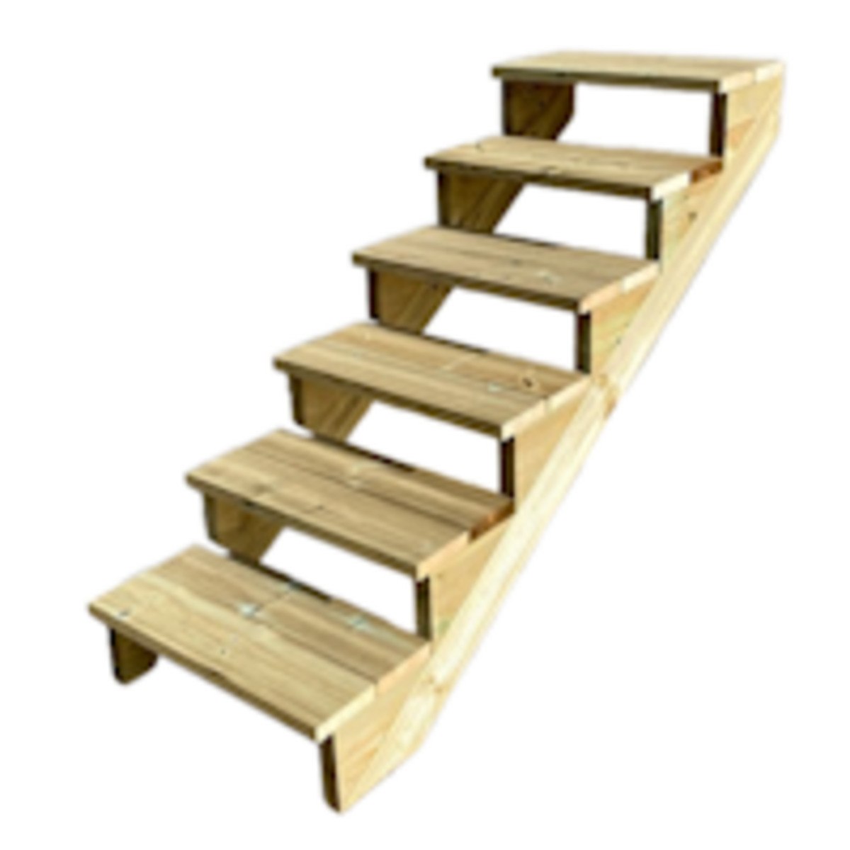 Buitentrap hout C - 6 treden 105cm hoog.